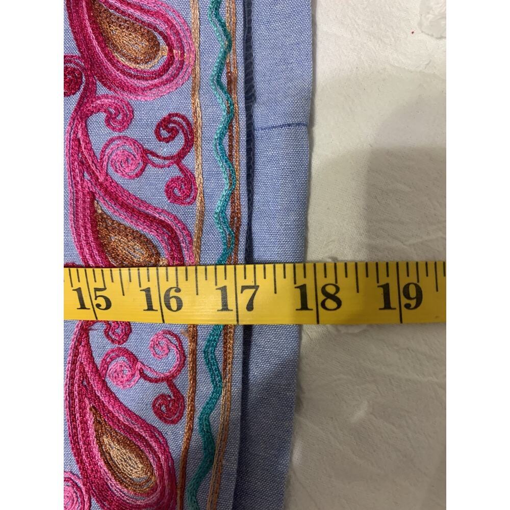 NWOT Entro Paisley Embroidered Chambray Skirt Zip Back Size M Boho Hippie - Picture 4 of 5